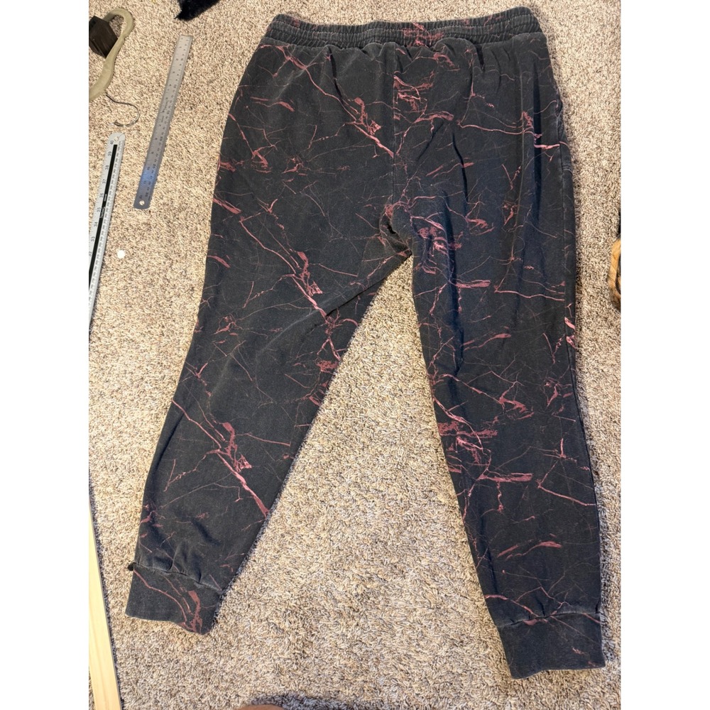 Torrid Jogger Sweatpants Womens 2X Black Pink Mineral Wash Plus Size Pockets
